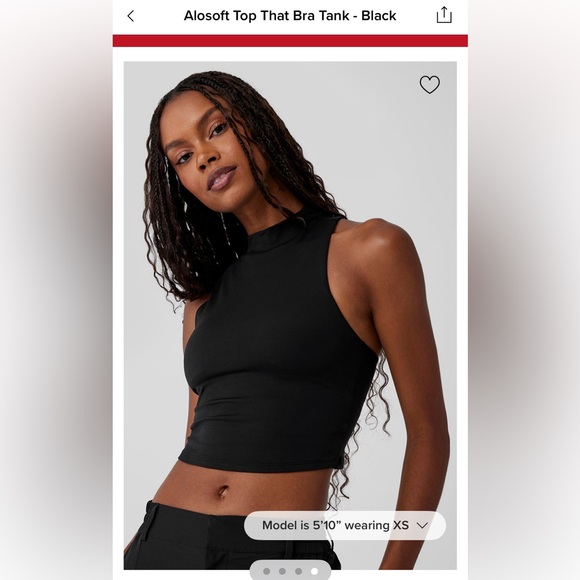 Alo Alosoft Top That Bra Tank in Black (Size S) - Picture 4 of 8